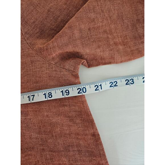 Eileen Fisher Washed Organic Linen Delave Long Shirt, Size S - Picture 9 of 12